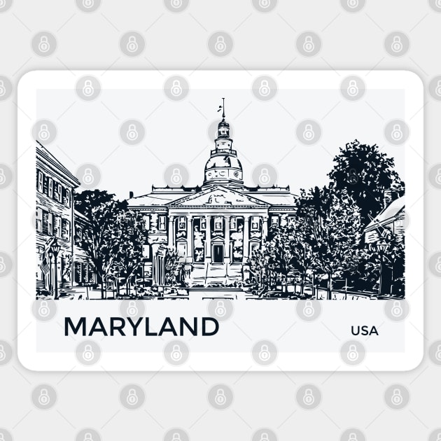 Maryland State USA Sticker by Lakeric
